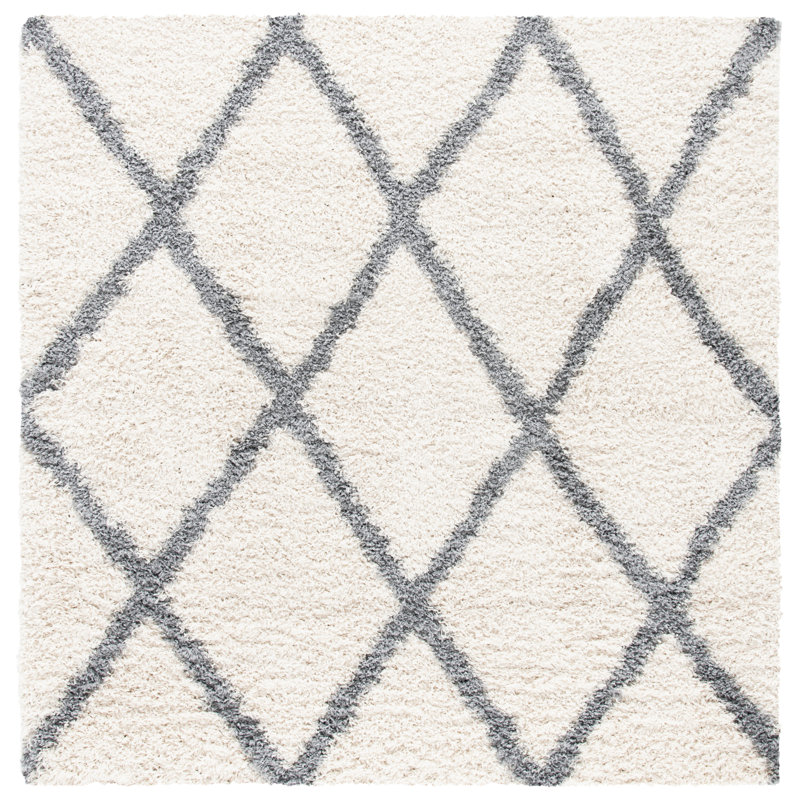 Siragan Shag 600 Performance Geometric Rug, Square 6'7"