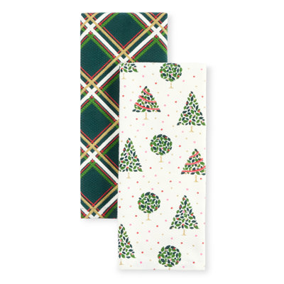 Loop And Dot Plaid Kitchen Towel Set