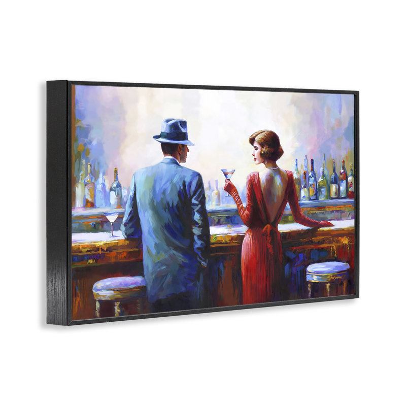 L'énigme de l'attraction, estampe numérique, design par Leon Devenice, H 12 po x l 18 po, Giclée encadrée noir minuit