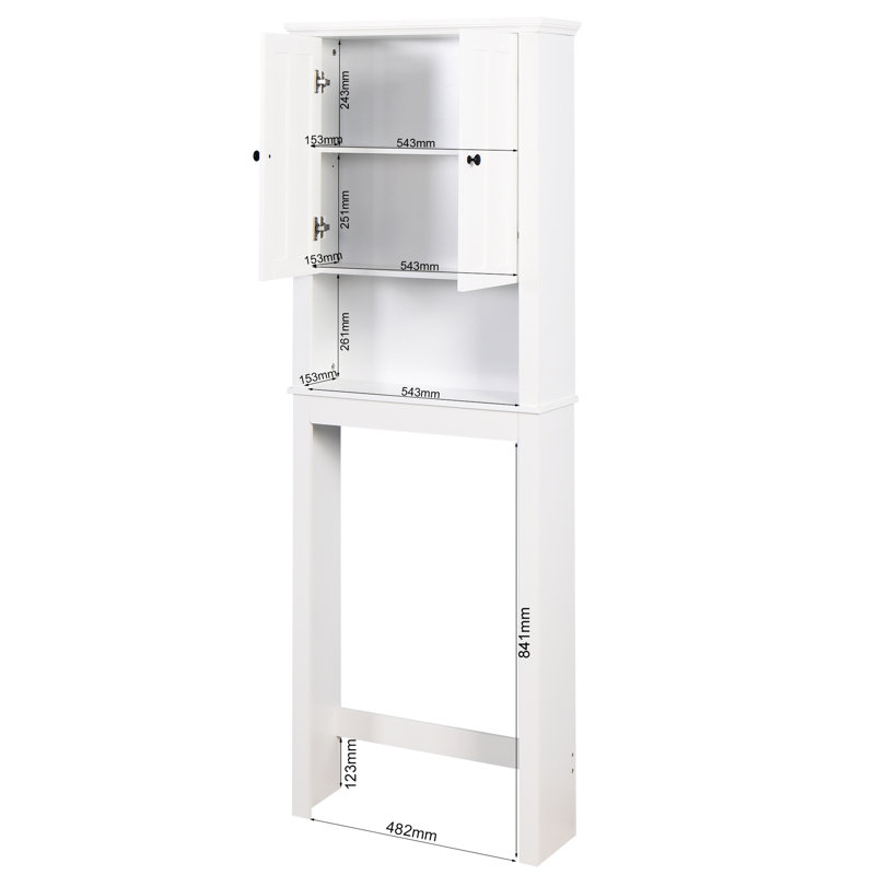 Bathroom Shelf Over Toilet - Elegant, Adjustable Shelf, White, 22.93X7.91X65.82 Inch Storage Unit ,