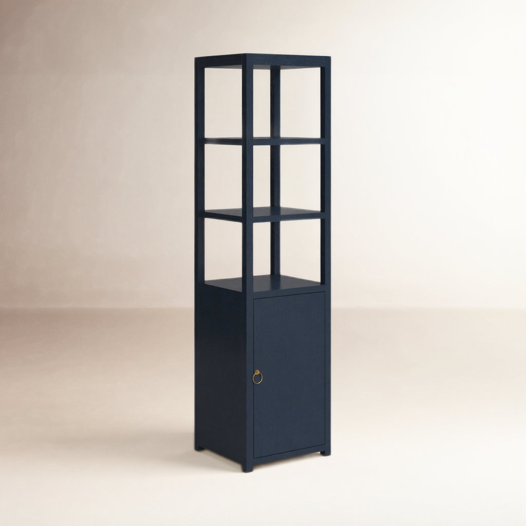 Elin 18" Acacia Bookcase, Navy Blue