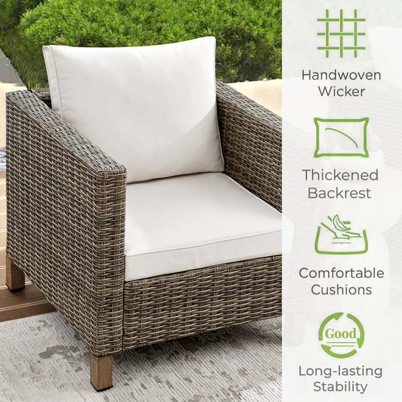 Chaises de patio pour l'extérieur avec coussins, Blanc
