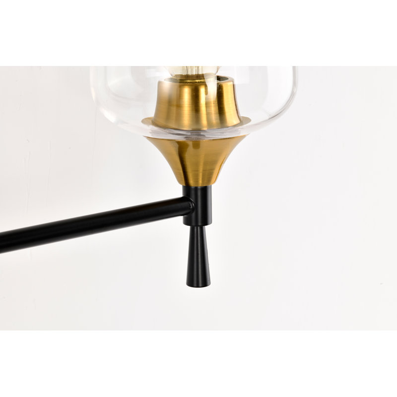 Éclairage de salle de bain à intensité variable à 3 lumières Enmanuel, Noir / laiton antique