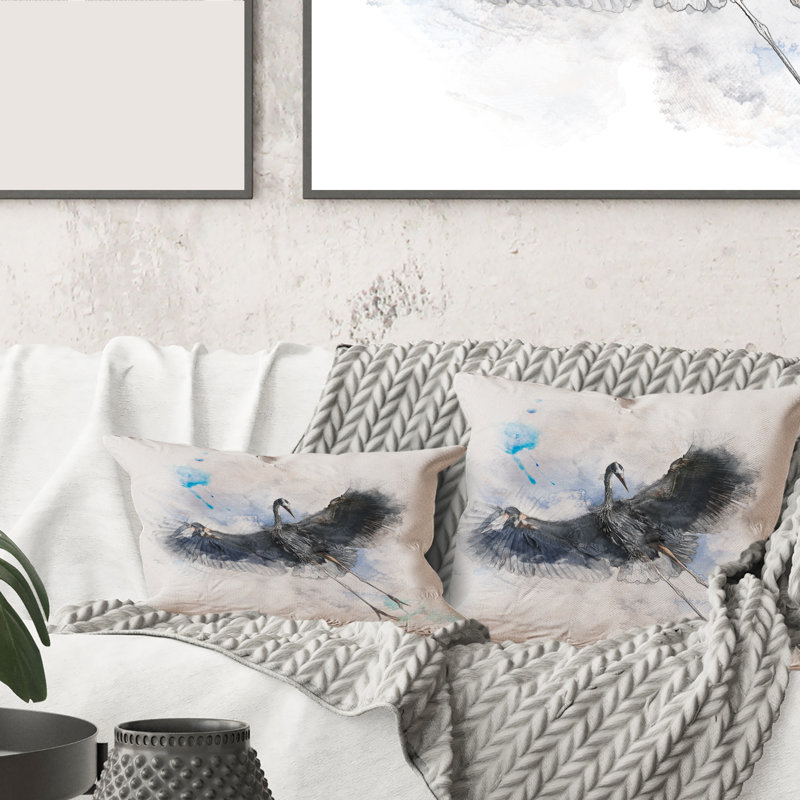 Oiseau Great Blue Heron - coussin de ferme, 16" x 16"