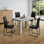 Table de salle à manger en bois manufacturé gris neutre, 4 places, pratique pour une petite cuisine ou une salle à manger, style contemporain contemporain