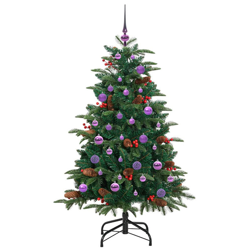 Artificial Christmas Tree with LEDs with Stand Green, 4.92 ft