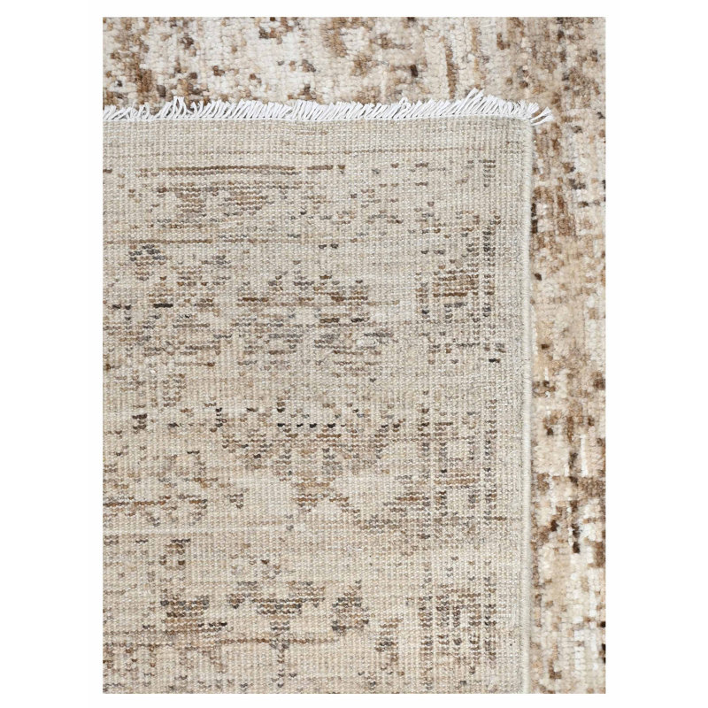Pacific Ushak Wool Weft 6x9 Beige / Beige Transitional Hand Knotted Rug