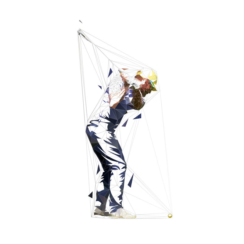 Golf Player - Wrapped Canvas Print, 30cm H x 30cm W x 3.8cm D