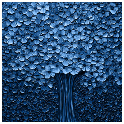 Tapis de bain arbre bleu