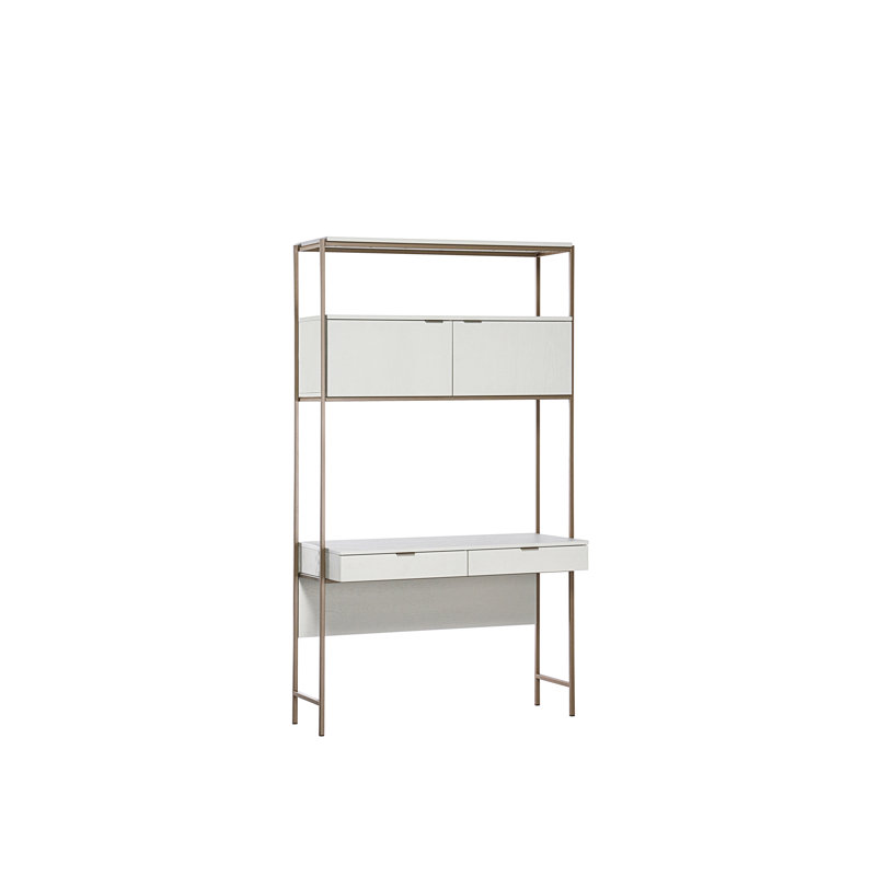 Modular Wall Desk, Cream/Champagne Gold