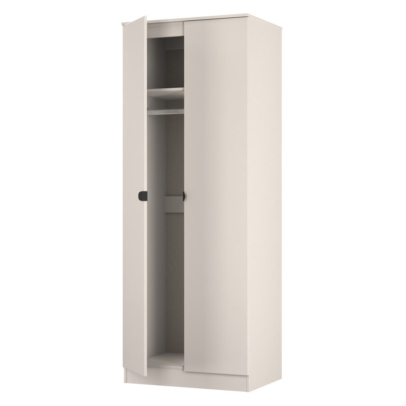 Sunehri Tall 2 Door Robe Craft Wardrobe, Grey