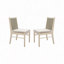 Ensemble de 2 chaises de salle à manger en bois d'acacia, corde tissée et tissu hydrofuge, design minimaliste chic-385031940