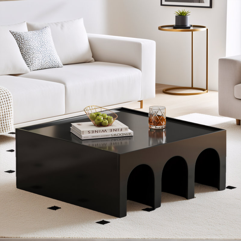 Table basse et bibliothèque à 4 niveaux - Organisateur de rangement minimaliste multifonctionnel, Noir