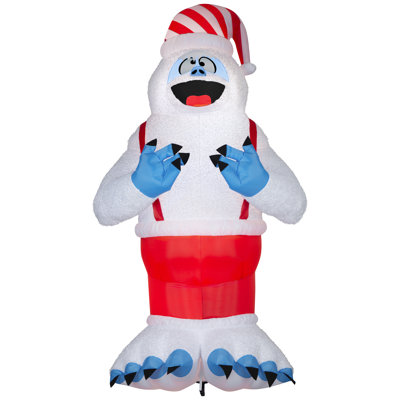 Giant Christmas Inflatable Plush Bumble in Santa Hat and Suspenders