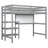 Twin Size Wooden Loft Bed with Desk, Shelves & Writing Board – Space-Saving Kids & Teen Furniture - Gray-523128293