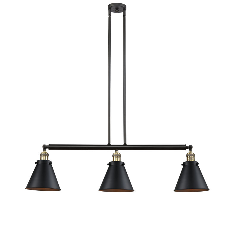 Leija 3 - Light Kitchen Island Pendant, Black Antique Brass, Matte Black, No Bulb Included