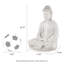 Statue de Bouddha en méditation blanche 22,75 po H MGO