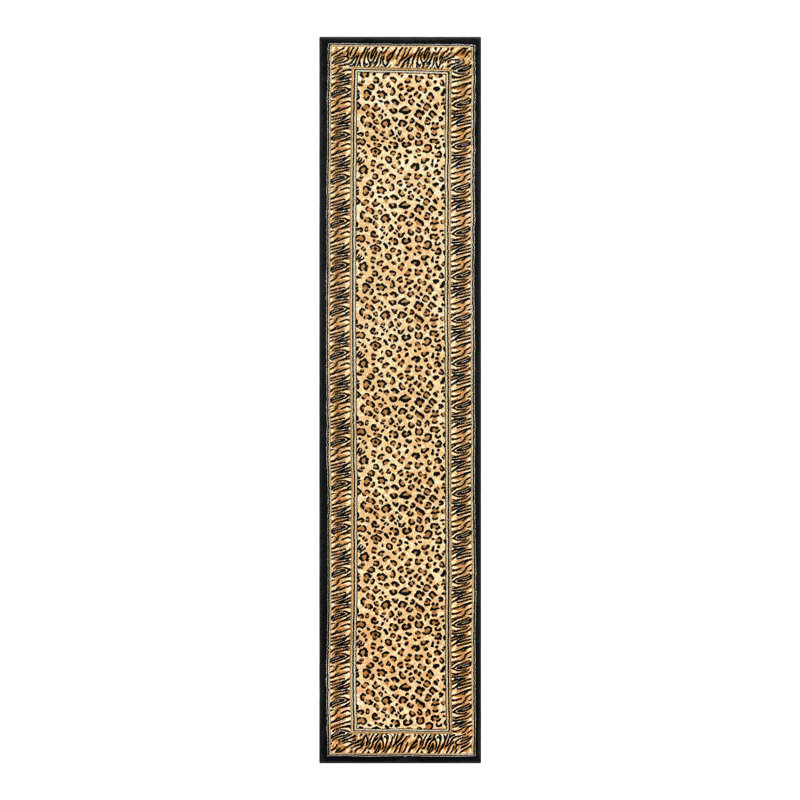 Testerman Animal Print Brown Area Rug, Runner 2'7" x 12'
