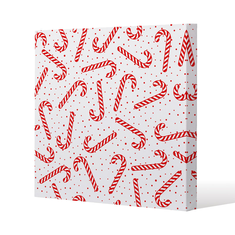 Canes Pattern - Wrapped Canvas Print, 46cm H x 46cm W