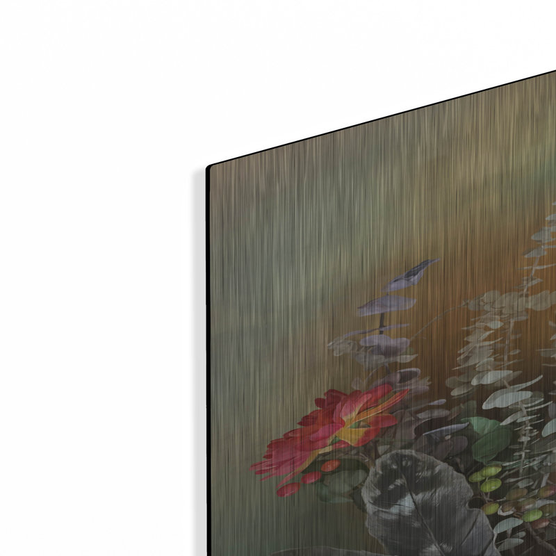 «Crescent Fox Fall Magic» par Art and a Little Magic, art mural en métal, 24 po x 36 po