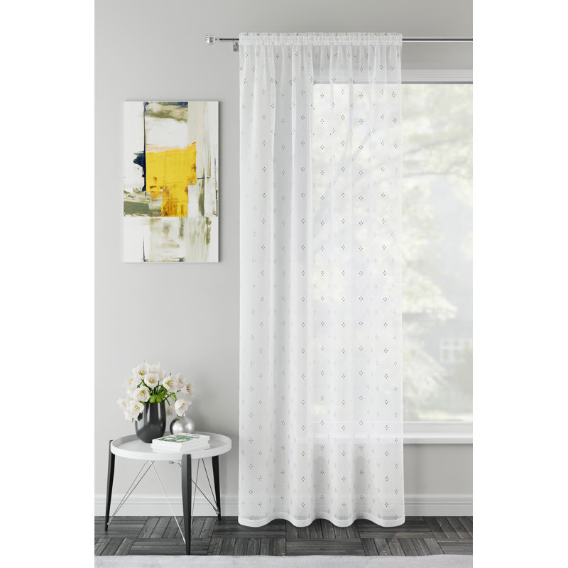 Motyka Sheer Curtain Single Panel, Silver, 140 x 122 cm