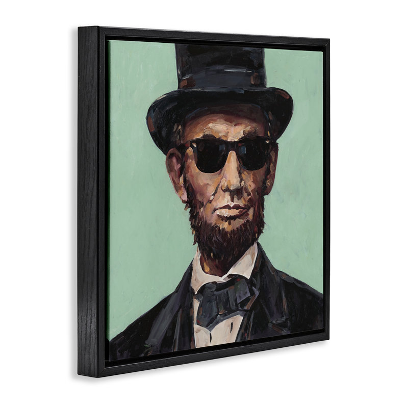 Cadre flottant Honest Abe avec abat-jour, design Studio Bautista, Cadre flottant noir de jais, H 18 po x l 18 po