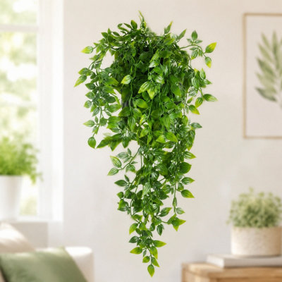 Fake Hanging Plants, Artificial Small Potted Plants For Indoor Outdoor Aesthetic Office Living Room Shelf Decor