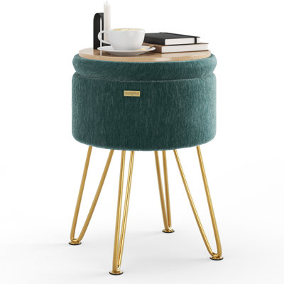 Modern Round Storage Ottoman Side Table