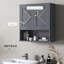 Armoire de salle de bain murale Farmhouse avec tablettes ouvertes et réglables-781179954