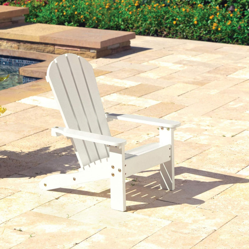 Chaise Adirondack pliante en bois Analayah, Blanc
