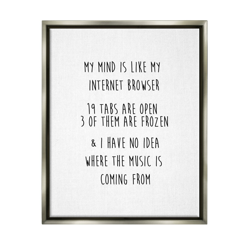 «Mind Like Internet Navigator» par J. Weiss, impression, H 31 po x l 25 po x P 1,7 po, Cadre flottant gris lustré