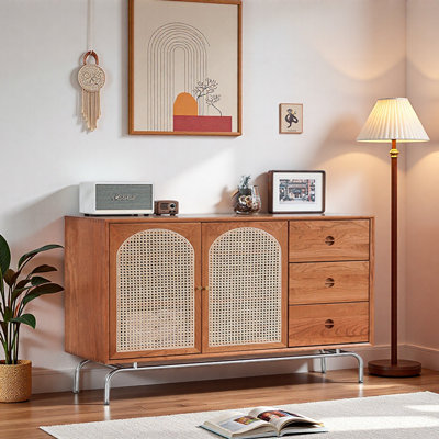 Vitrine de rangement simple en rotin