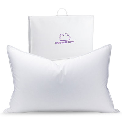 Oreiller luxueux haut de gamme en duvet d'oie avec housse en coton