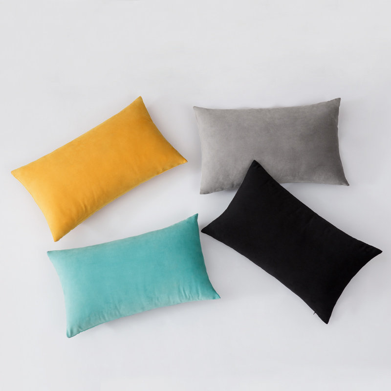 Velvet Reversible Throw Pillow, Orange, Yes