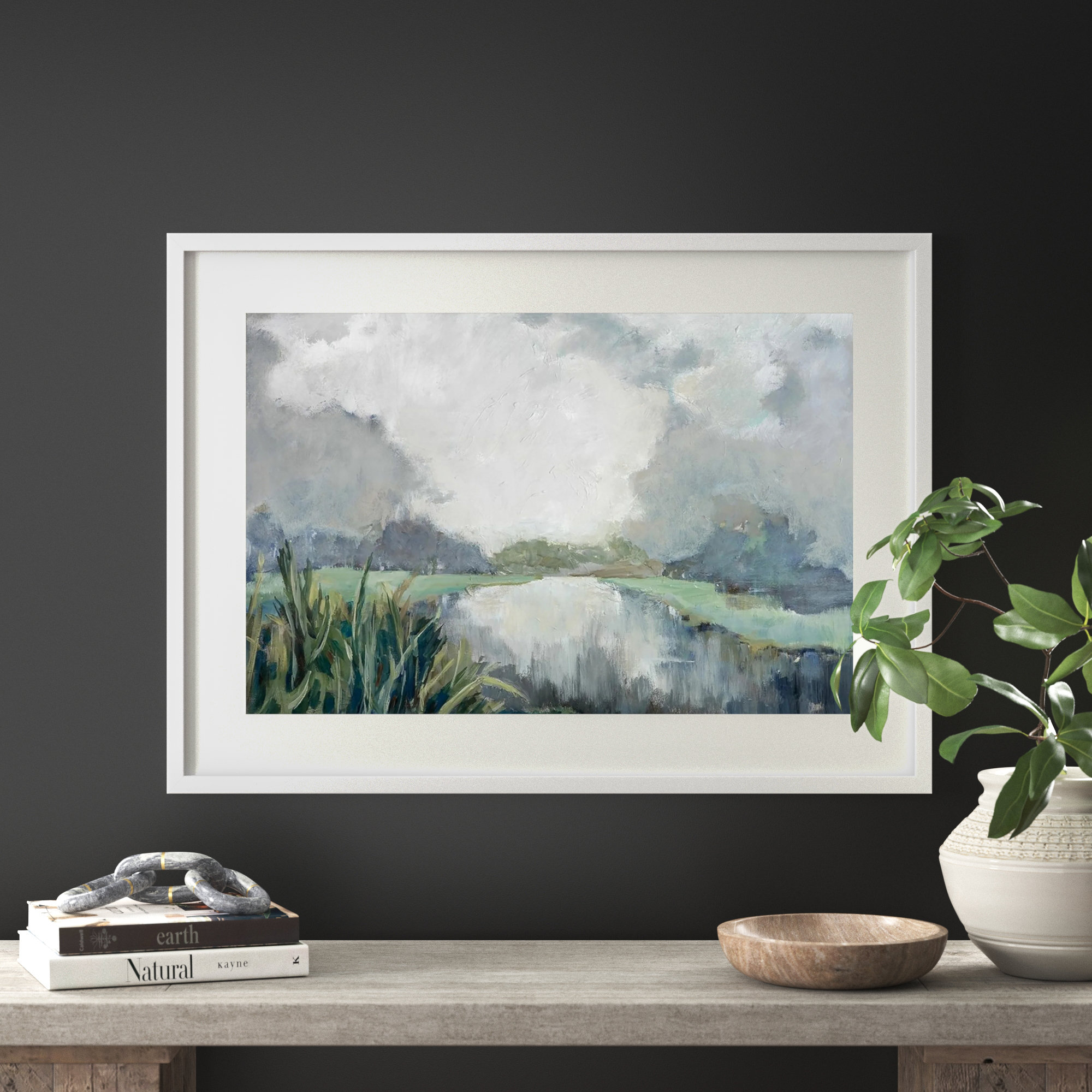 Passage by Mary Parker Buckley, 27" H x 37" W, White, Framed Print