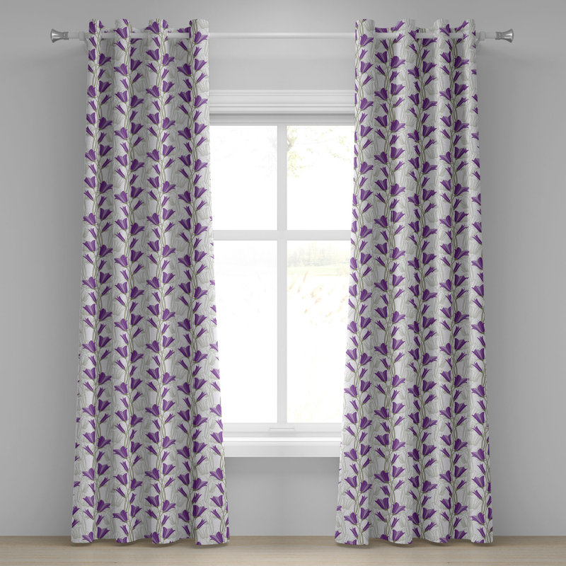 Rideau décoratif à œillets 2 panneaux avec œillets Dakota Fields, 50 po x 54 po, vert réséda violet, L 50 po x L 108 po