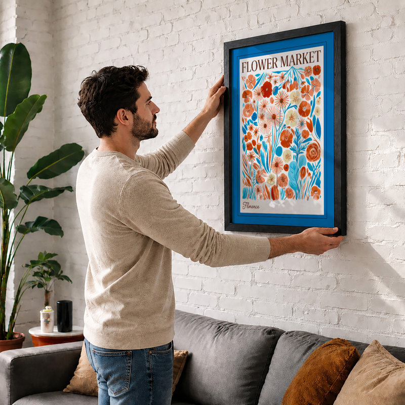 Flower Market Botanical - Framed Print, Oak, A4 - 29.7 x 21.0 cm