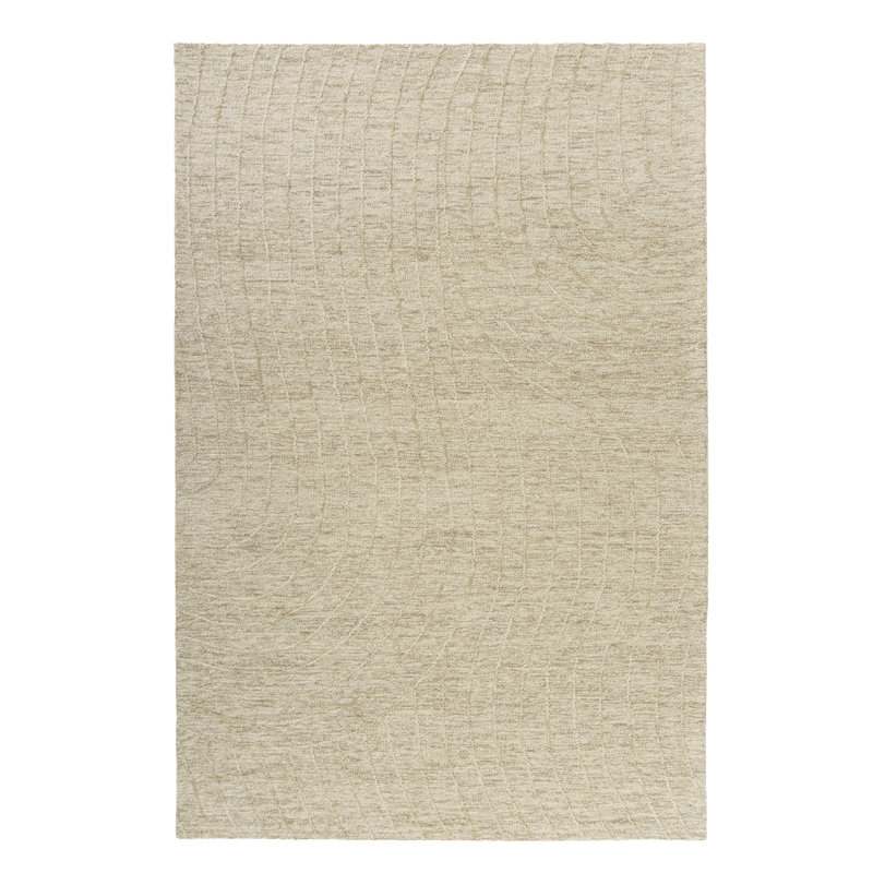 Casual High-Low Handmade Natural Wool Indoor Area Rug, Rectangle 7'9" x 9'9"