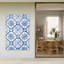 Motif azulejo bleu à motif géométrique classique-131392525