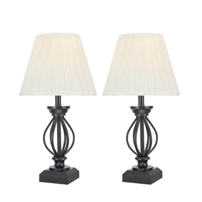 Ensemble de lampe de table 9,5 po en fil de métal high traditionnel Columbard