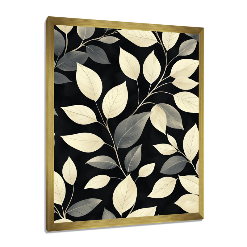 Viviana - Floral Canvas Art Print, H 32 po x l 24 po, Reproduction encadrée sans passe-partout, Doré
