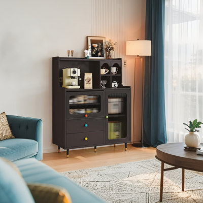 Buffet 39,37 "minimaliste, vitrine pour le salon, armoire à thé et rangement polyvalente à côté du canapé et de la cuisine