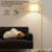 Modern Arc Floor Lamp With Adjustable Hanging Shade And 3 Color Led Bulb - Gold
