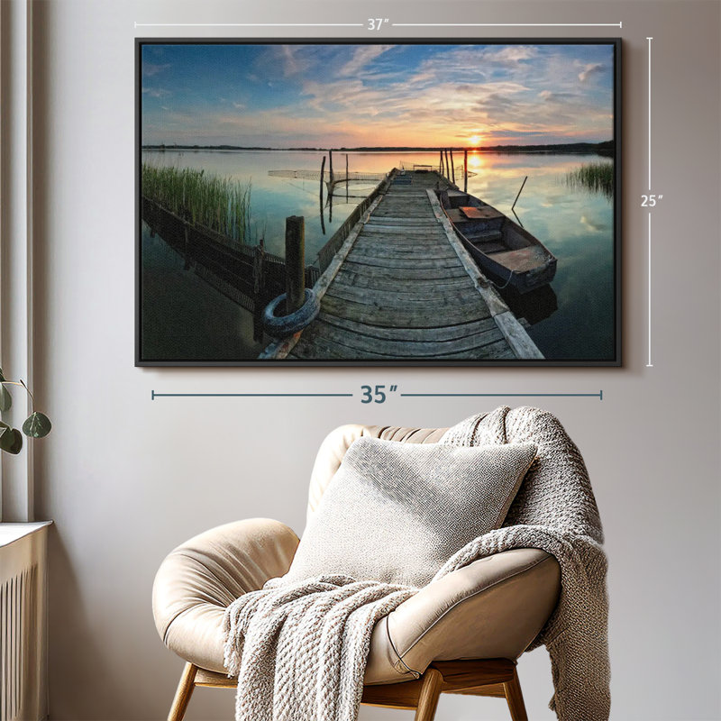 Pêche sur toile, H 25 po x l 37 po