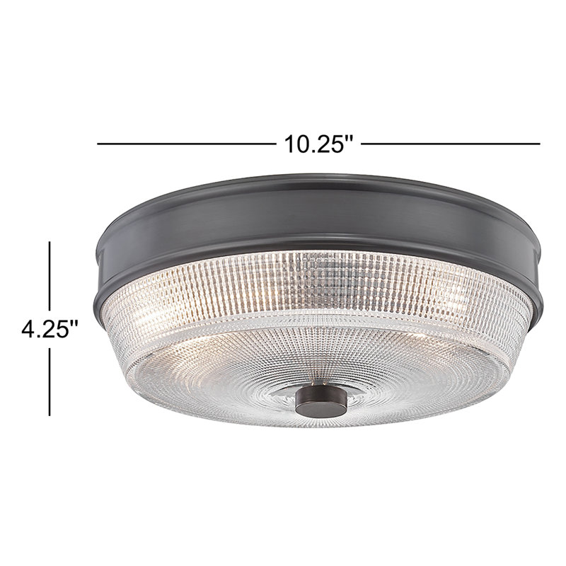Plafonnier encastré 10,25 po 2 lumières Grace, Bronze vieilli