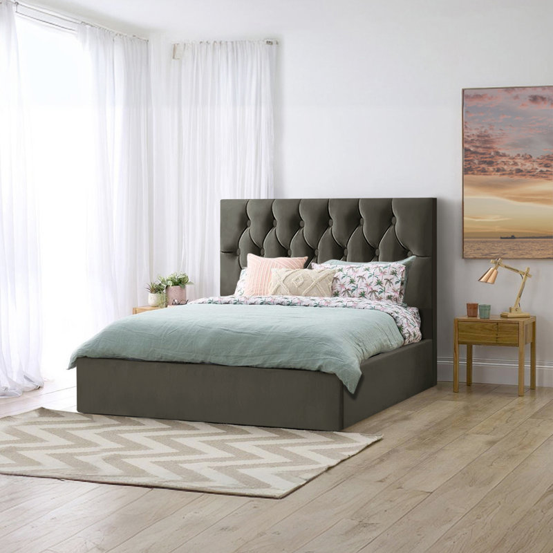 Ayliana storage Bed, Asphalt, Double (4'6)