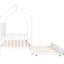 Lit simple blanc avec lit gigogne et tablette, structure, espace de jeu semi-fermé, lit gigogne en bois, tablette pour, toit de rêve-660802223