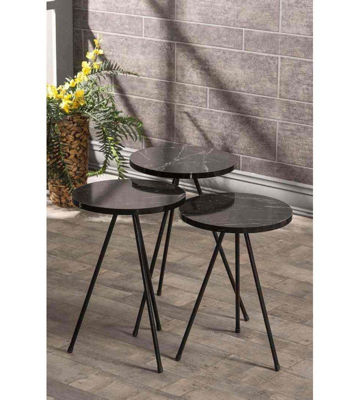 Greta 14cm Console Table, Black Marble