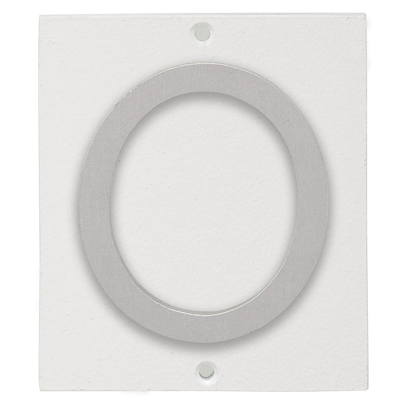 Plaque d'adresse verticale à 1 ligne flottante, Blanc / aluminium brossé, Oui