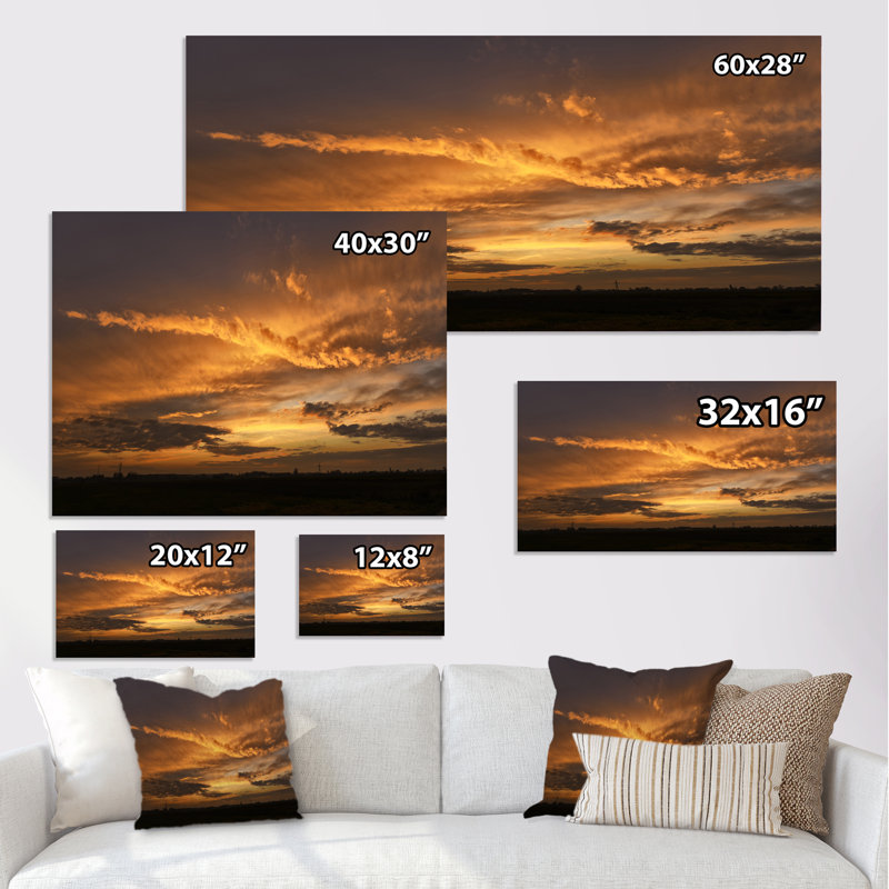 «Summer Sunset Dramatic Sky II», photographie sur toile, H 24 po x l 36 po x P 1 po, Toile tendue